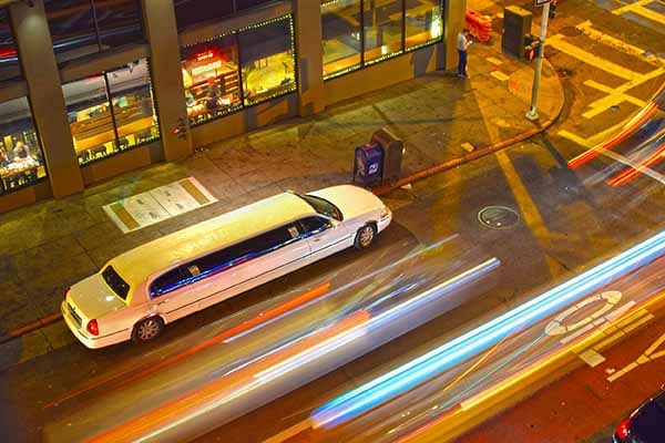 Lunar Party Bus Rental at night